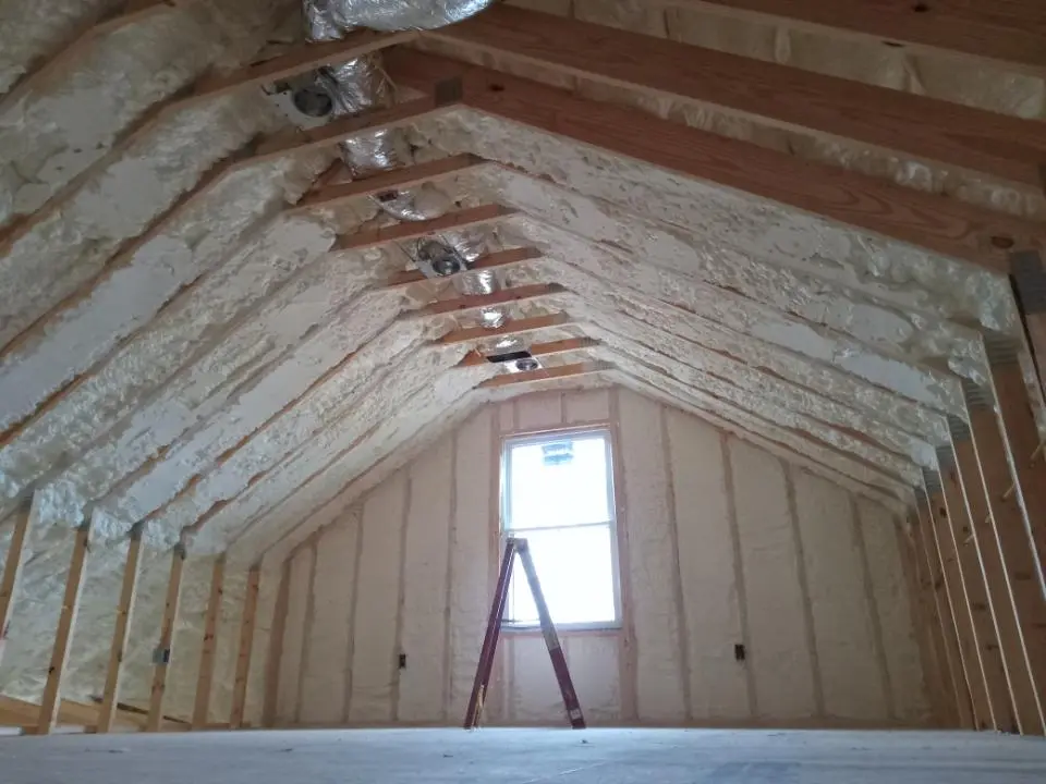 Spray foam roofing application for Crawl Space Insulation project in Morris Plains